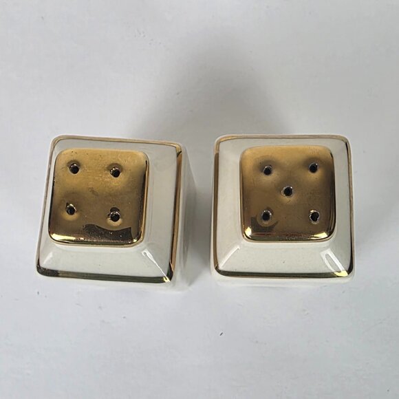 University of Notre Dame White With Gold Trim Salt and Pepper Set - Picture 4 of 7